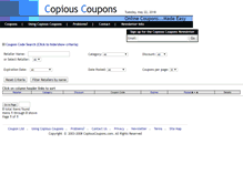 Tablet Screenshot of copiouscoupons.com